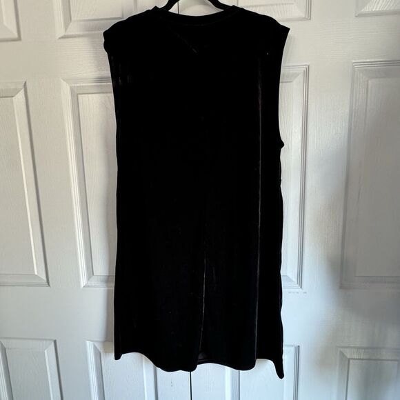 Sheila Rose Black Midi‎ Velvet Dress - Size XL, Tied Side, Sleeveless, NWT - Picture 6 of 8